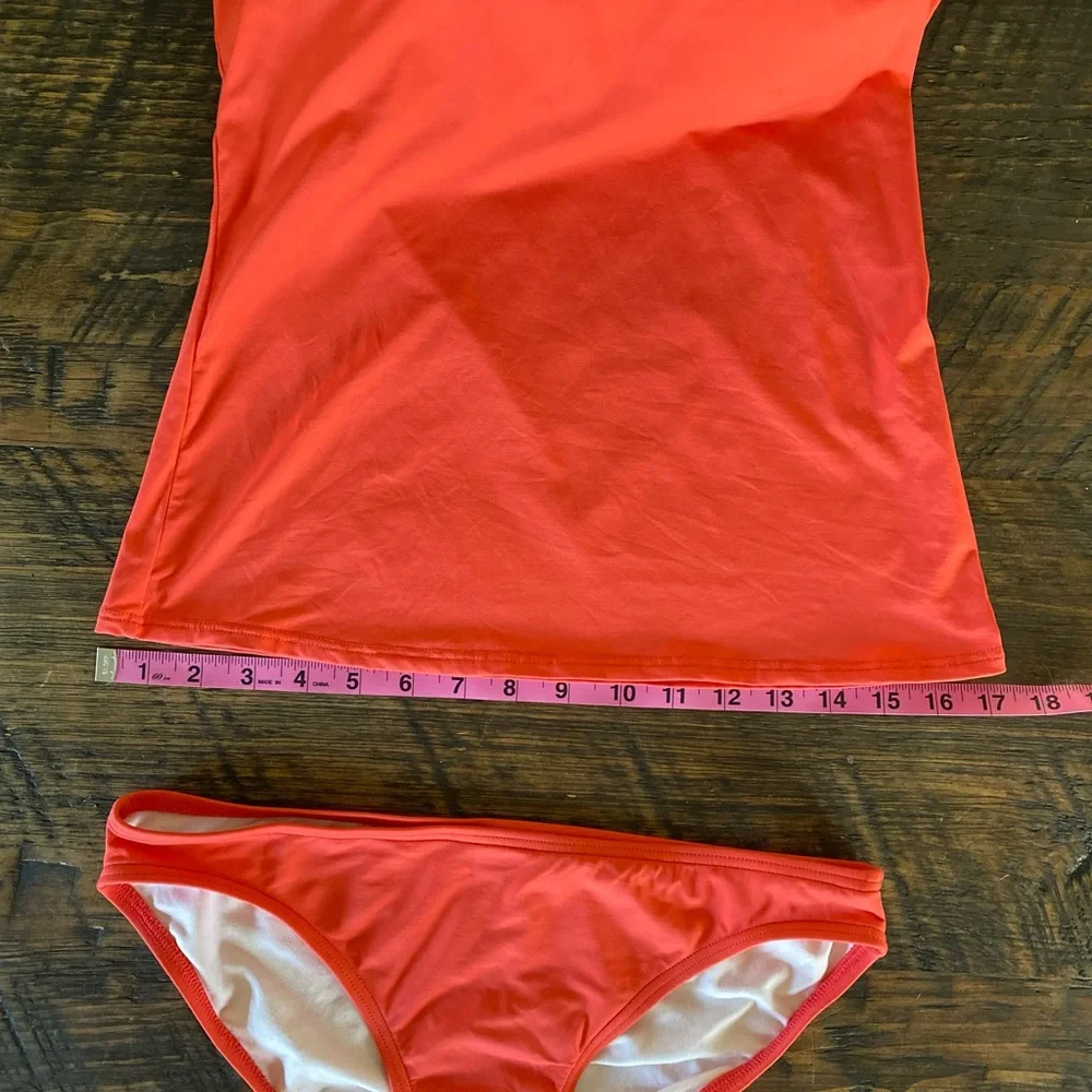 Michael Kors MK Charm Logo Orange Halter Tankini Swimsuit 2pc Set - Picture 6 of 13